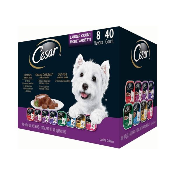 Cesar Canine Cuisine Wet Dog Food, Variety Pack (3.5 Ounce, 40 Count)