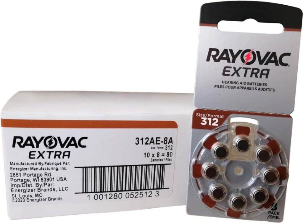 Rayovac Size 312 Extra Advanced Mercury Free Hearing Aid Batteries